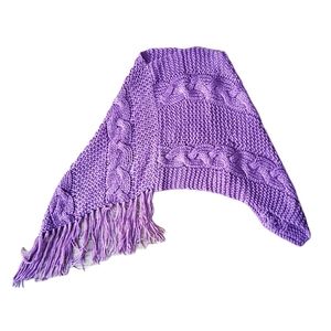 Suzie Shier cable knit poncho